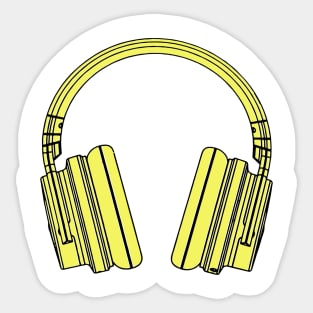 Yellow headphones Sticker